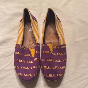 Toms Women's Purple and Yellow Slip-On Loafers